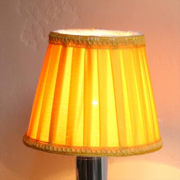 ランプシェード 布ランプシェード/ピンタック　φ13cm　クリップ式イエロー