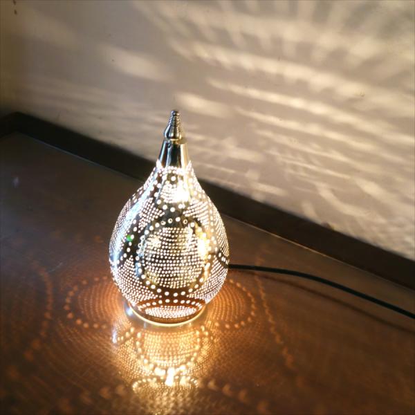 メタルシェードランプ　スタンドランプドロップ形 高さ27cm　エジプト製ハンドメイド