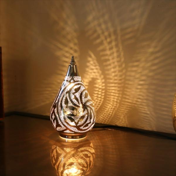 メタルシェードランプ　スタンドランプドロップ形 高さ31cm　エジプト製ハンドメイド