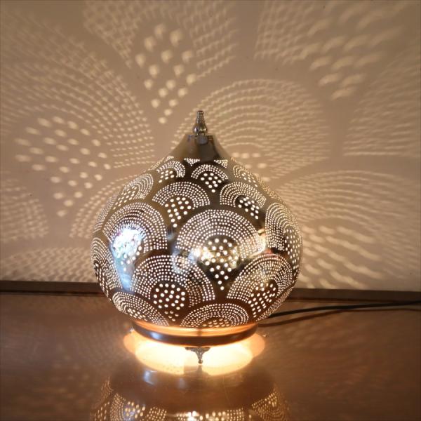 メタルシェードランプ　スタンドランプソアン　高さ34cm　エジプト　ハンドメイド