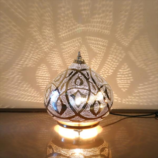 メタルシェードランプ　スタンドランプソアン　高さ34cm　エジプト　ハンドメイド