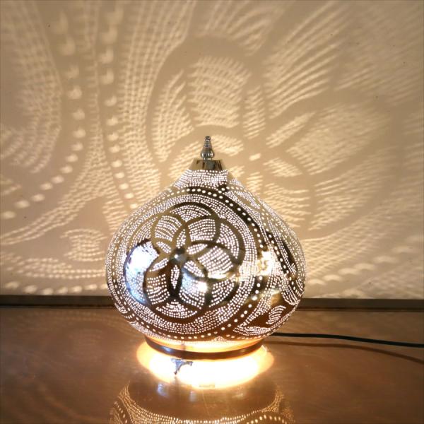 メタルシェードランプ　スタンドランプソアン　高さ34cm　エジプト　ハンドメイド