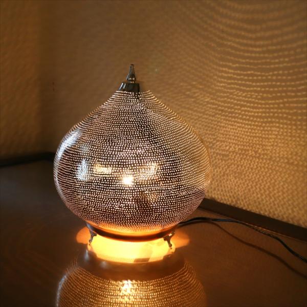 メタルシェードランプ　スタンドランプソアン　たまねぎ形ドット　エジプト　ハンドメイド