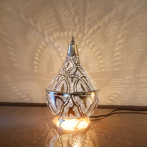 メタルシェードランプ　スタンドランプタジン形　高さ30cm　エジプト製　ハンドメイド
