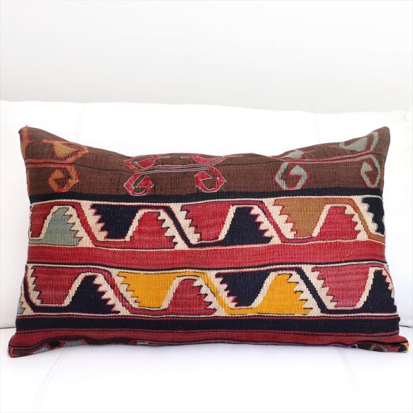 オールドキリムクッションカバー 長方形 枕型ビッグピロー Lumbar Pillow 67x41cm...