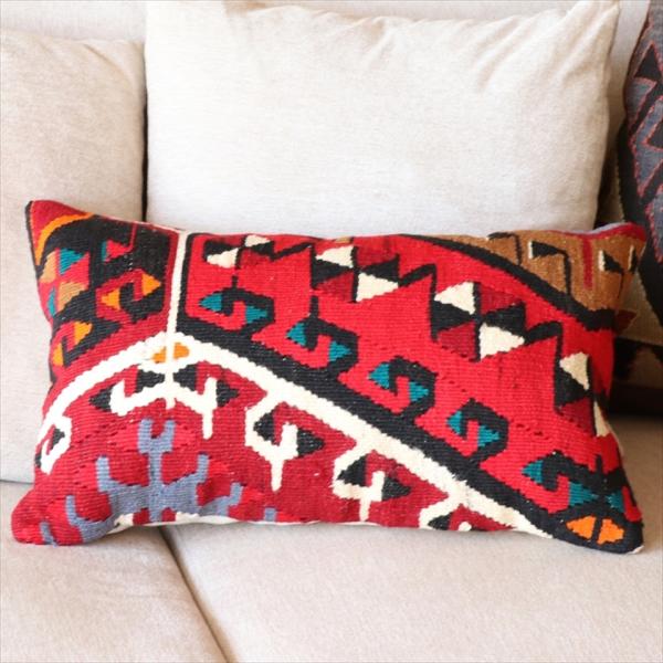 オールドキリムクッション 長方形 Turkish Old Kilim Cushion 50×30cm...