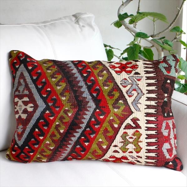 オールドキリムクッション 長方形ビッグピロー Turkish Old Kilim Cushion59...