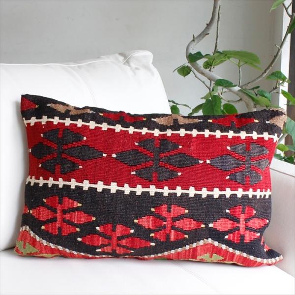オールドキリムクッション 長方形ビッグピロー Turkish Old Kilim Cushion59...