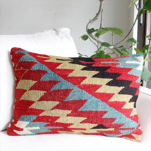 オールドキリムクッション 長方形ビッグピロー Turkish Old Kilim Cushionイー...