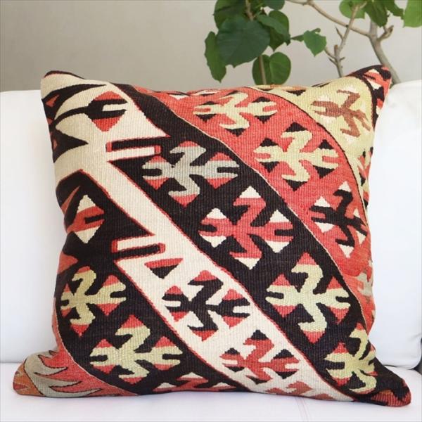 オールドキリムクッションカバー50cm角サイズ/Turkish Kilim Cushion シワス
