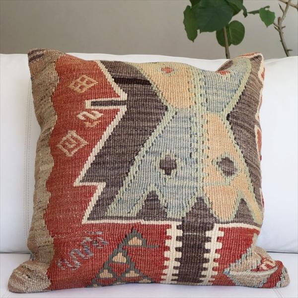 オールドキリムクッションカバー50cm角サイズ/Turkish Kilim Cushion カイセリ