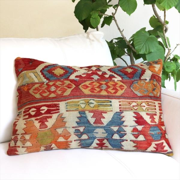 オールドキリムクッションカバー 60×40cmサイズ/Turkish Kilim Cushion コ...