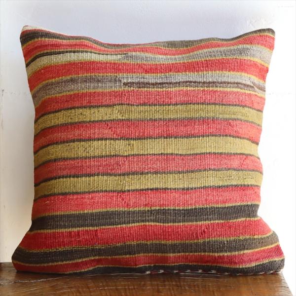 オールドキリムクッションカバー40cm角サイズ/Turkish Kilim Cushion シンプル...