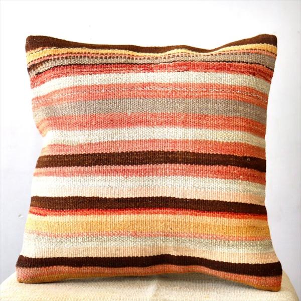 オールドキリムクッションカバー 40cm Old Kilim Cushion アースカラー シンプル...
