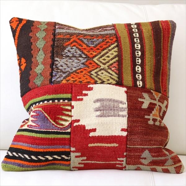 オールドキリムクッションカバー45cm Turkish Kilim Cushionトルコのウール手織...