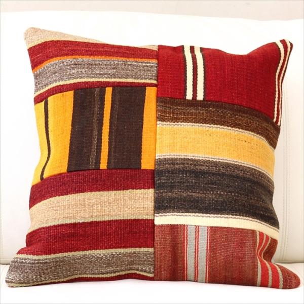 オールドキリムクッションカバー45cm Turkish Kilim Cushionトルコのウール手織...