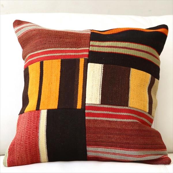 オールドキリムクッションカバー45cm Turkish Kilim Cushionトルコのウール手織...