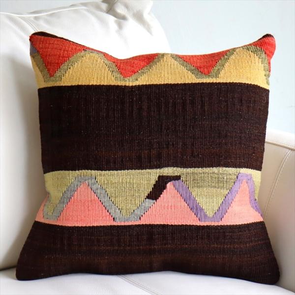 オールドキリムクッションカバー 40cm Old Kilim Cushion ジグザグした山