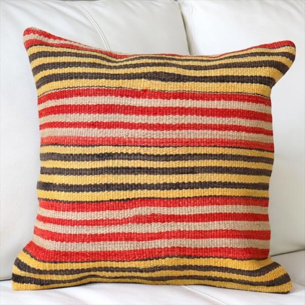 オールドキリム　クッションカバー 40cm Old Kilim Cushion シワス シンプルボー...