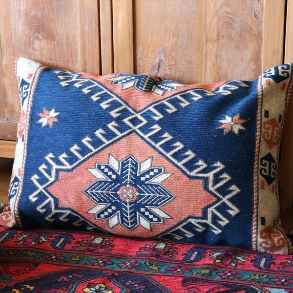 ビッグピロー　オールドキリムクッションカバー 80x53cm  コーカサス地方のスマックキリム