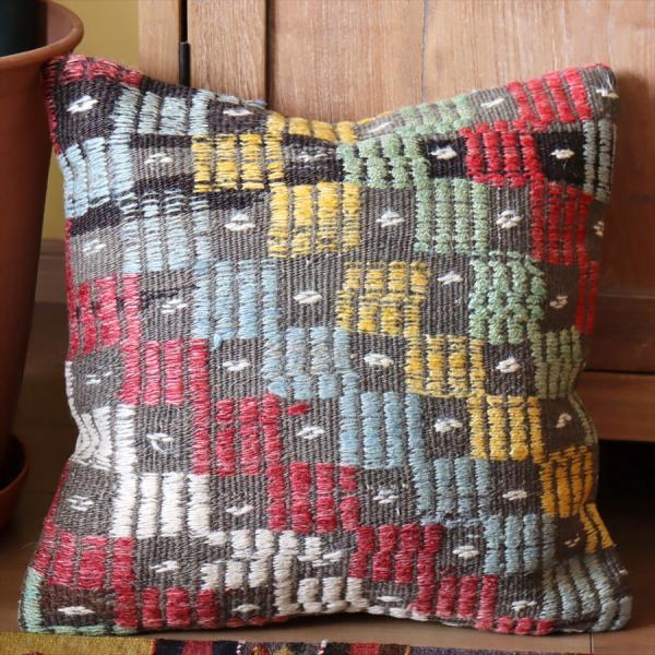 クッションカバー 40×40cm / オールドキリム トルコ　フェティエ ジジム