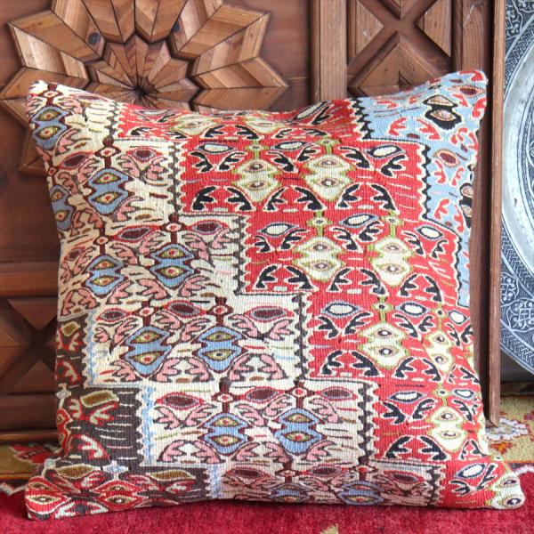 クッションカバー 50cmサイズ キリム ウール Turkish Kilim Cushion セネ ...