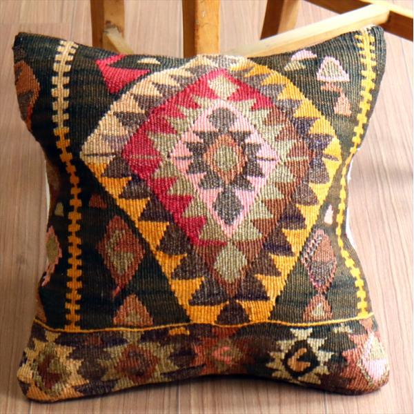 オールドキリム クッションカバー 40×40cm カルス イーブルアイ Old Kilim Cush...