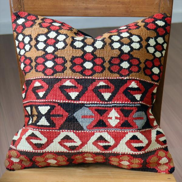 オールドキリム クッションカバー 40×40cm カイセリ チフカナットキリム Old Kilim ...