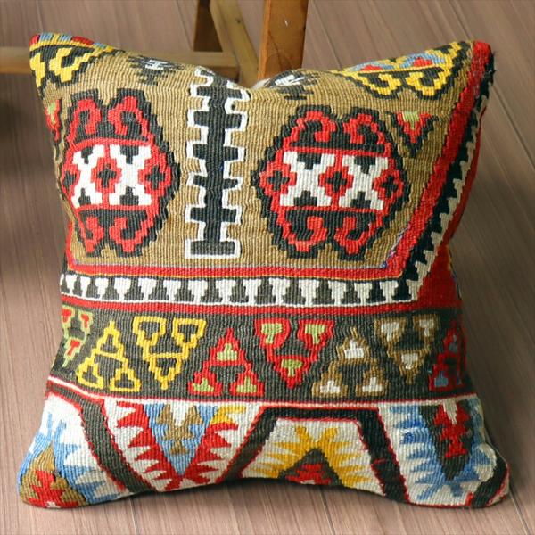 オールドキリム クッションカバー 40×40cm カイセリ チフカナットキリム Old Kilim ...