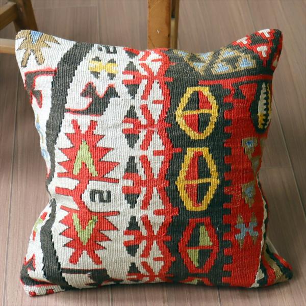 オールドキリム クッションカバー 40×40cm カイセリ チフカナットキリム Old Kilim ...