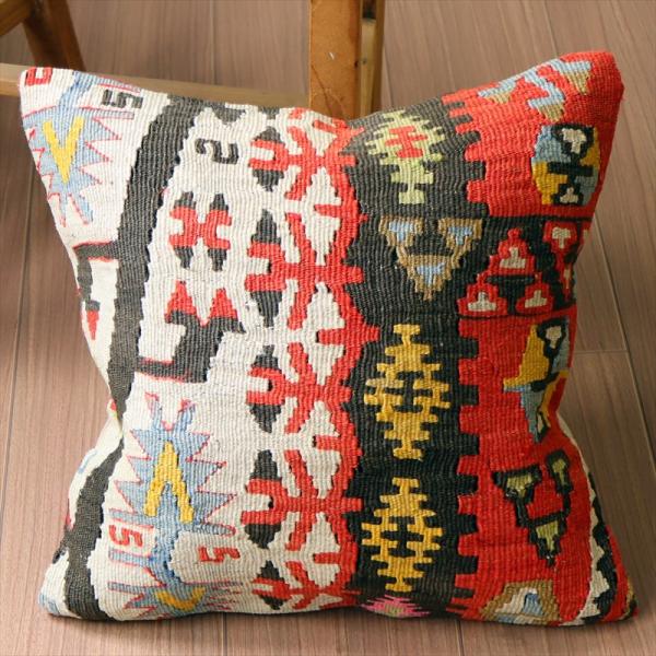 オールドキリム クッションカバー 40×40cm カイセリ チフカナットキリム Old Kilim ...