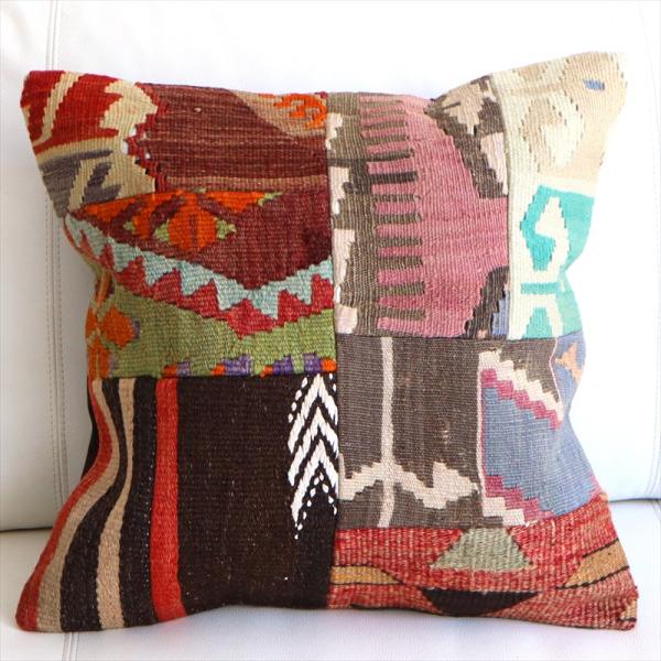 オールドキリムクッションカバー 45×45cm パッチワーク Old Kilim Cushion
