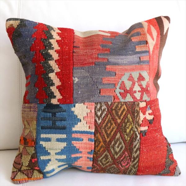 オールドキリムクッションカバー 44×44cm パッチワーク Old Kilim Cushion