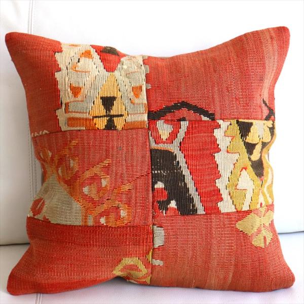 オールドキリムクッションカバー 45×45cm パッチワーク Old Kilim Cushion