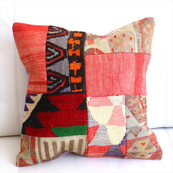 クッションカバー キリムパッチワーク 45×44cm Old Kilim Cushion