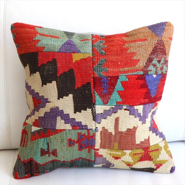 クッションカバー キリムパッチワーク 40×40cm Old Kilim Cushion
