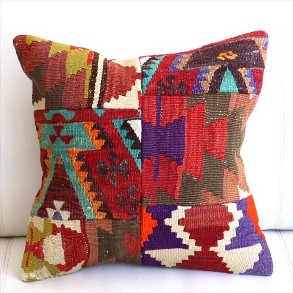 クッションカバー キリムパッチワーク 40×40cm Old Kilim Cushion