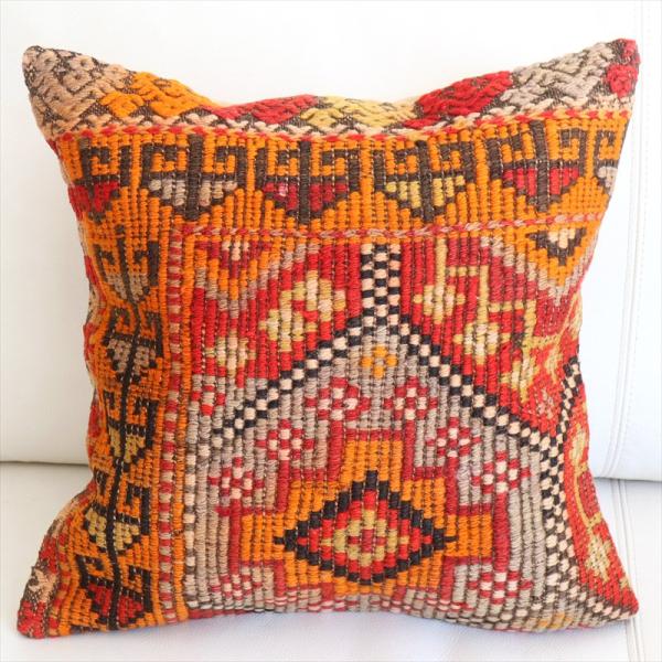 オールドキリム クッションカバー 40×40cm ムート ジジム Old Kiilim Cushio...