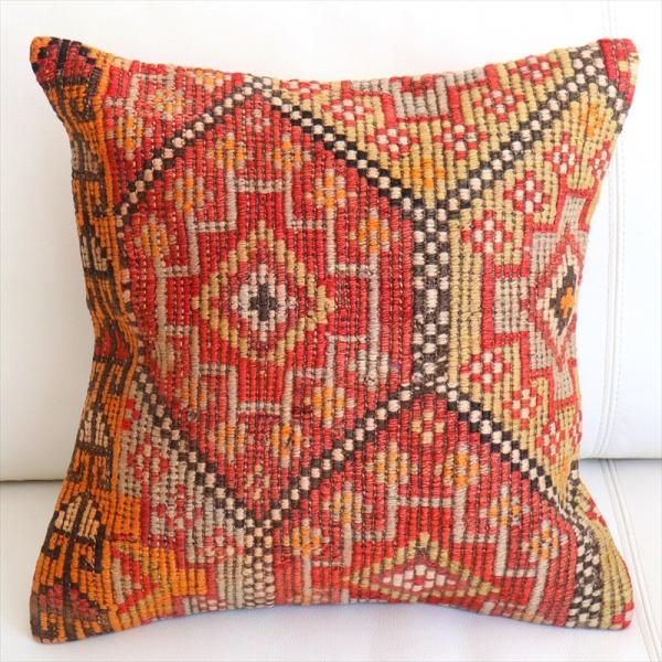 オールドキリム クッションカバー 40×40cm ムート ジジム Old Kiilim Cushio...