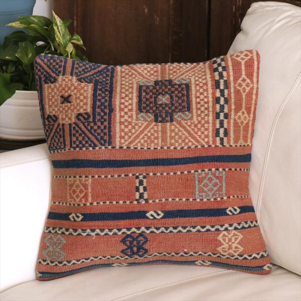 オールドキリム クッションカバー 40cm角 40×40cm ベルガマ ジジム