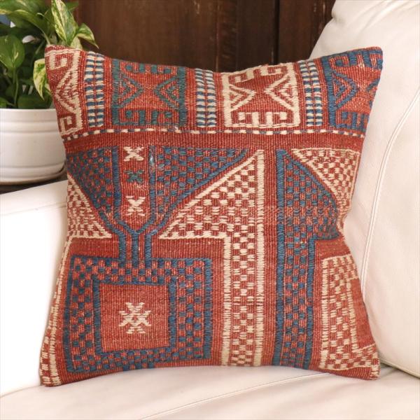 オールドキリム クッションカバー 40cm角 40×40cm ベルガマ ジジム