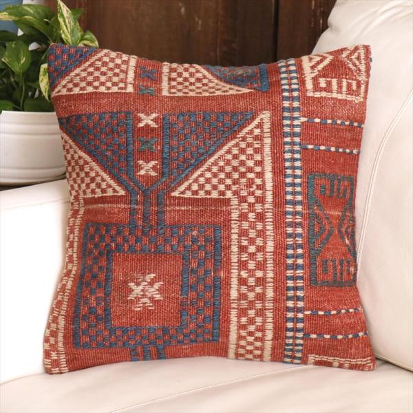オールドキリム クッションカバー 40cm角 40×40cm ベルガマ ジジム