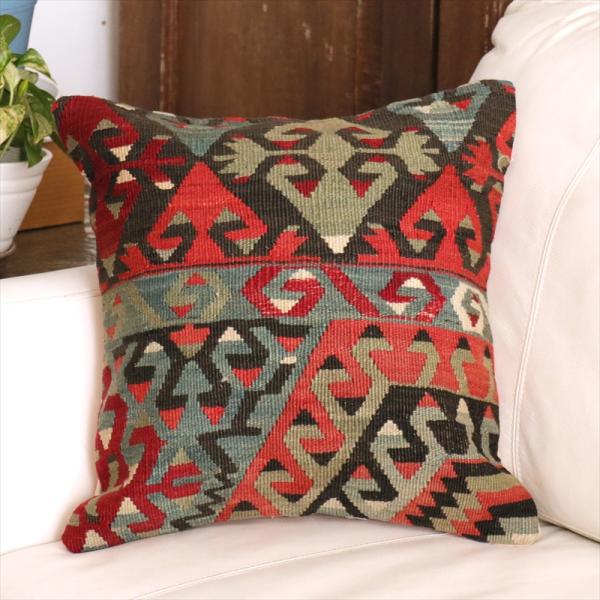 オールドキリム クッションカバー 40cm角 41×40cm シブリヒサル　連なるエリベリンデ