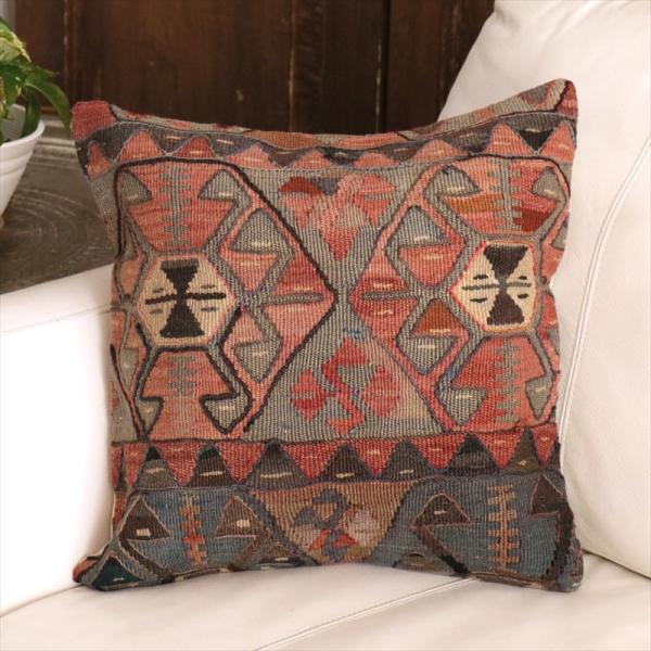オールドキリム クッションカバー 40cm角 40×40cm ハッキャリ　トルコキリム