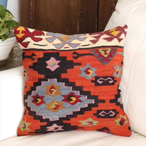 オールドキリム クッションカバー 40cm角 40×39cm アンテップ　ソロモンの星