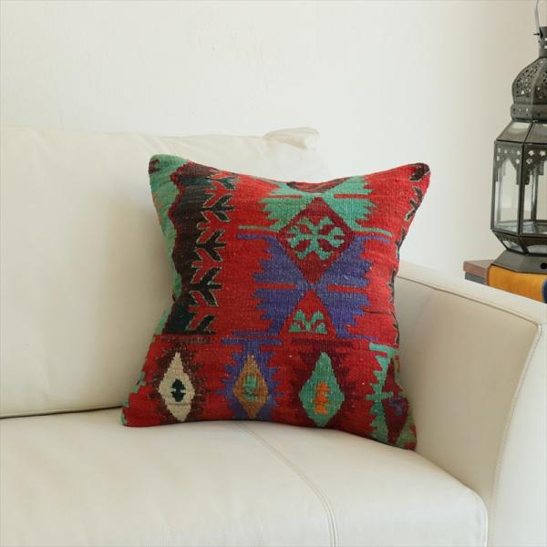 オールドキリム 40cm角クッションカバー 39×40cm エミルダ Old Kilim Cushi...