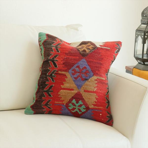 オールドキリム 40cm角クッションカバー 39×40cm エミルダ Old Kilim Cushi...