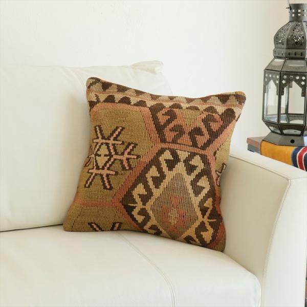 オールドキリム 40cm角クッションカバー 40×39cm カルス Old Kilim Cushio...