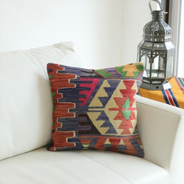 オールドキリム 40cm角クッションカバー 40×40cm エシュメ Old Kilim Cushi...