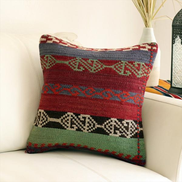 オールドキリムクッションカバー 40cm角サイズ 39×39cm ガジャリキリム Old Kilim...